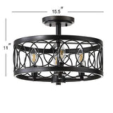 JONATHAN Y JYL9040A Sylvain 15.5" Metal LED Semi-Flush Mount Contemporary,Tra...