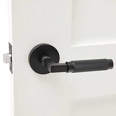 London Collection Solid Brass Lever Bed & Bath Privacy Door Lock, Matte Black