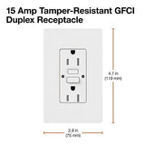 Lutron 15 Amp Tamper-Resistant GFCI Duplex Receptacle in Light Almond