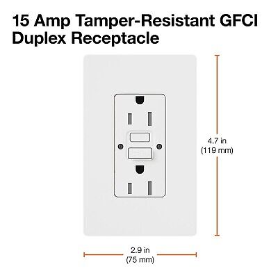 Lutron 15 Amp Tamper-Resistant GFCI Duplex Receptacle in Light Almond