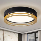 Modern Dimmable Gold and Black Flush Mount Ceiling Light, Minimalist LED Ligh...