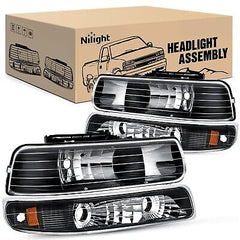 Nilight Headlight Assembly for 1999 2000 2001 2002 Chevy Silverado 1500 1500H...