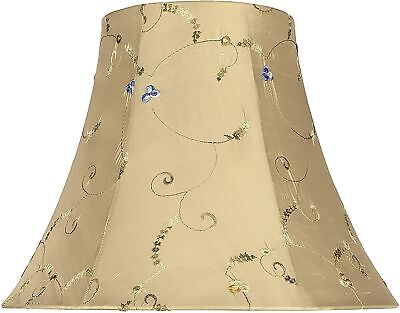 Aspen Creative 58051A, Bell Uno Lamp Shade, Gold, 7" Top x 14" Bottom x 11" S...