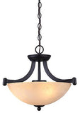 Canarm ICH375A03RA14 3 Light Warren Dual Large Pendant Light Fixture, Bronze