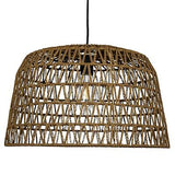 Creative Co-Op Boho Open Weave Metal and Paper Rope Ceiling Light, Brown