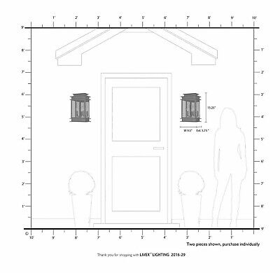 Livex Lighting 2016-29 Princeton Outdoor Wall Lantern, 15.25" x 9.5" x 15.25"...