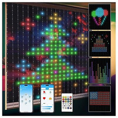 dalattin Curtain Lights,Smart Christmas Window Lights 400 RGB LEDs,IP65 Curta...