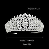 Luxury Cubic Zirconia Tiaras for Women Tall Prom Queen Crowns CZ Zircon Pagea...