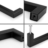 Probrico 50 Pack 3-3/4 Inch Hole Center Square Cabinet Handles Flat Black Kit...