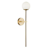 BOKT Mid Century Modern Long Wall Sconce Brushed Brass Bathroom Vanity Wall S...