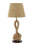 Deco 79 Jute Rope Room Table Lamp Twisted Rope Accent Lamp with Linen Shade, ...