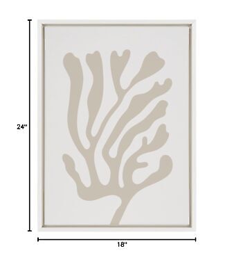 Kate and Laurel Sylvie Abstract Coral Coastal Beige Framed Canvas Wall Art by...