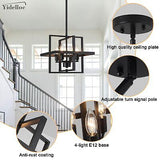 Black Pendant Light Kitchen Chandeliers 4 Light Farmhouse Fixture Rustic Cage...