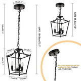 Lantern Pendant Light Black Pendant Light Fixtures 3-Light Black Lantern Pend...