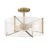 DESIGNERS FOUNTAIN Daybreak 4-Light Semi Flush Mount Ceiling Light, Old Satin...