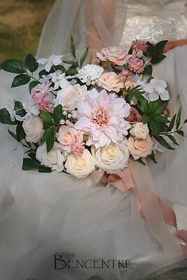 14 Inch Blush Bridal Bouquet,Pink Wedding Bouquet,Bride Bouquets for Wedding ...