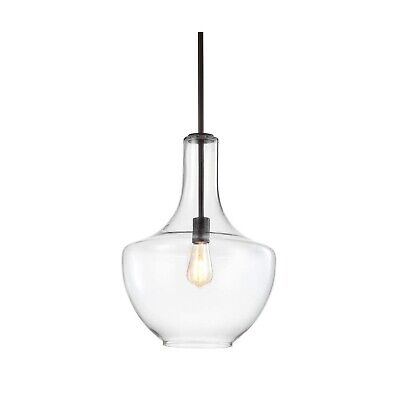 JONATHAN Y JYL6401B Watts 13.25" Glass/Metal LED Pendant Farmhouse Contempora...