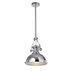 Warehouse of Tiffany RL8252CH Didya 1-Light 13-Inch Chrome Dome Pendant, Grey