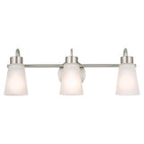 Kichler Erma 3-Light Bathroom Vanity Light Fixture with Clear Satin Etched Gl...