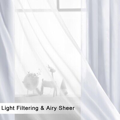 Hiasan Greyish White Blackout Curtains with Sheer Overlay, Grommet Thermal In...