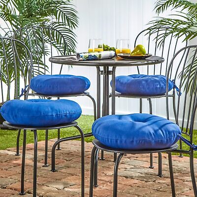 South Pine Porch Solid Marine Blue 15-inch Round Bistro Chair Cushion, Set of 4