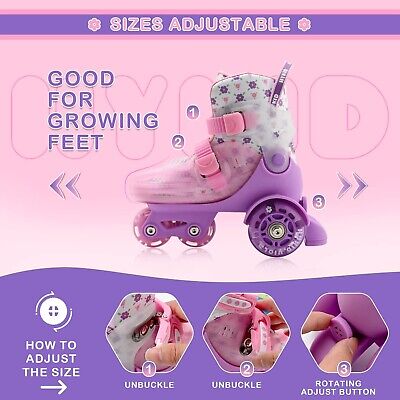 Toddler Roller Skates, 4 Adjustable Sizes, Fun Illuminating, Safety Three-Poi...