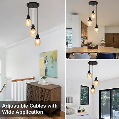 3-Light Pendant Light Fixtures, Pendant Lights for Kitchen Island Industrial ...