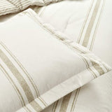 Lush Decor Comforter Farmhouse Stripe, King, Neutral Comforter Set