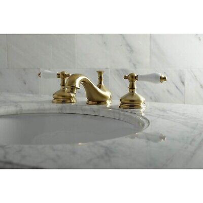 Kingston Brass KS1167PL 8 in. Widespread Bathroom Faucet, Brushed Brass