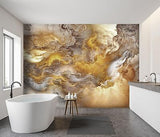 -Golden Clouds Ceiling Fabric Wallpaper Living Room Bedroom Bathroom Modern B...