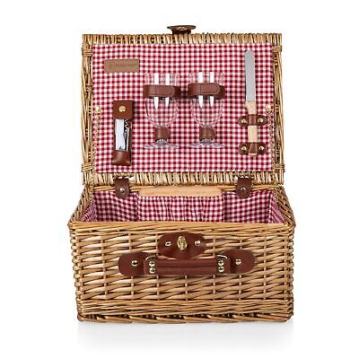 PICNIC TIME Classic Wine & Cheese Picnic Basket, Wine Picnic Set, Romantic Pi...