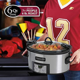 Crock-Pot 6 Quart Cook & Carry Programmable Slow 6-Quart, Stainless Steel