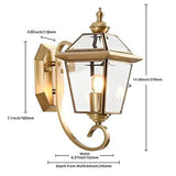 13.7in Copper Porch Light Oil-Rubbed Brass Outdoor Wall Lights with Beveled G...