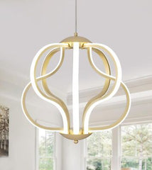 Q&S Modern Led Chandelier,Gold Hanging Pendant Lights for Dining Room Foyer E...