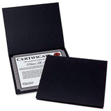 Plain Black Certificate Folders - Pack 50, Linen Cover 80 lb. Stock, Folded, ...