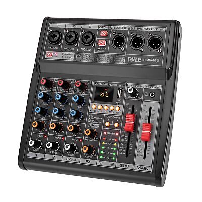 Pyle Professional Bluetooth DJ Audio Mixer - 3 - Channel DJ Controller Sound ...