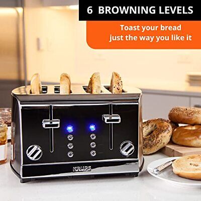 Krups Breakfast Set Stainless Steel Toaster 4 Slice 4-Slice,