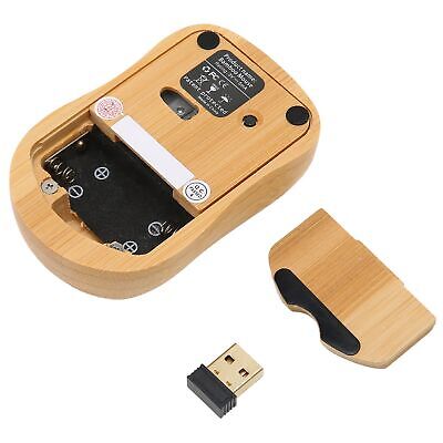 Bamboo Keyboard and Mouse, 2.4GHz Computer Devices with USB Receiver, Optiona...