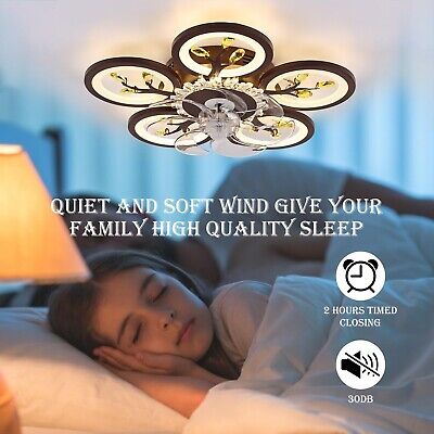 22.8 Inch Flower Ceiling Fan with Lights Remote Control, Silent 6 Speed 3 Col...