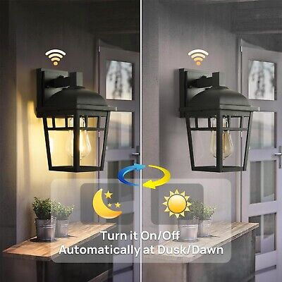 2 Packs Sensor Wall Lights, Dusk to Dawn Outdoor Light Fixtures Wall Mount, L...