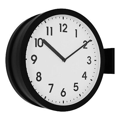 BESTIME 66289A 15-Inch Double Sided Aluminum Wall Clock.Minimalist Designed C...