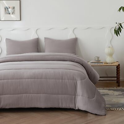 Simple&Opulence 100% Cotton Muslin Comforter Set King Size 104x92&#8221;, 3PCS G