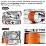 DWVO Headlights Assembly Compatible with 1999-2004 Ford Chrome+Clear Lens