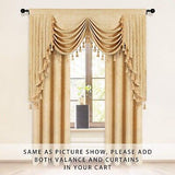 ELKCA Gold Chenille Window Curtains Valance for Living Room Luxury Waterfall ...