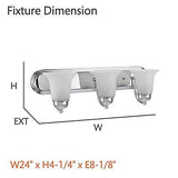 Aspen Creative 62270, Bathroom Vanity 3 Lights Fixture, 24" W x 6-3/4" H x 8-...