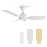 TALOYA 42 Inch Remote Control Ceiling Fan with LED Light, Quiet Reversible 6 ...