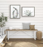 Kate and Laurel Blake Eucalyptus 2 Branches Framed Printed Glass Wall Art by ...