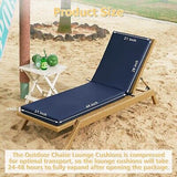 72in Outdoor Chaise Lounge Cushion, Lounge Chair Recliner Cushions for Indoor...