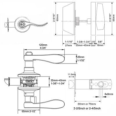 Keyed Alike Entrance Lock Lever Combo Set,3 Set Entry Lever with Single Cylin...