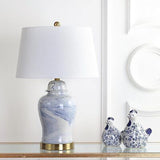 JONATHAN Y JYL3010A Wallace 26" Ceramic LED Table Lamp Traditional Blue/White